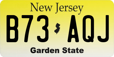 NJ license plate B73AQJ