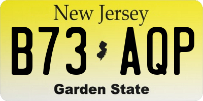 NJ license plate B73AQP