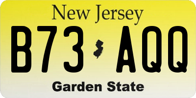 NJ license plate B73AQQ