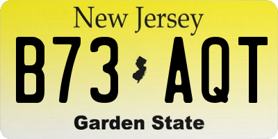 NJ license plate B73AQT