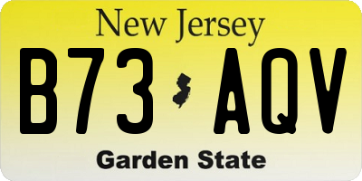 NJ license plate B73AQV