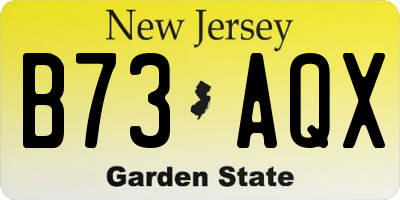 NJ license plate B73AQX