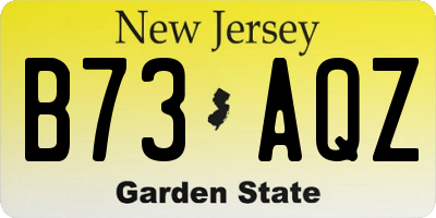 NJ license plate B73AQZ