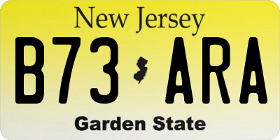 NJ license plate B73ARA