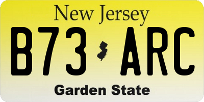 NJ license plate B73ARC
