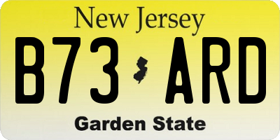 NJ license plate B73ARD