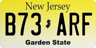 NJ license plate B73ARF