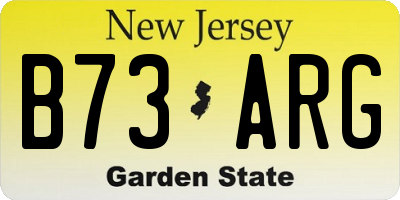 NJ license plate B73ARG