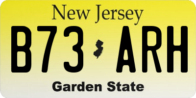 NJ license plate B73ARH