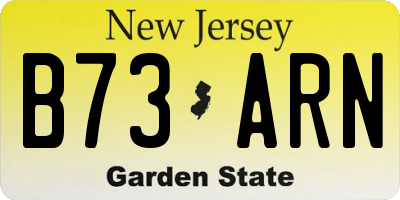 NJ license plate B73ARN