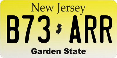 NJ license plate B73ARR