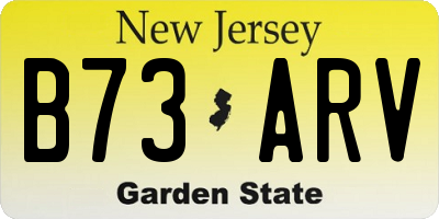 NJ license plate B73ARV