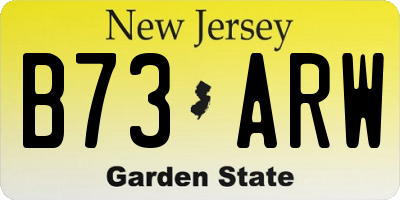 NJ license plate B73ARW