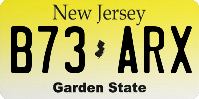 NJ license plate B73ARX