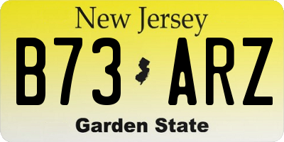 NJ license plate B73ARZ