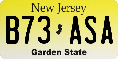 NJ license plate B73ASA