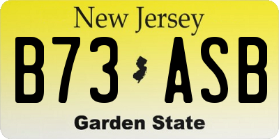 NJ license plate B73ASB