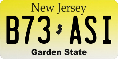 NJ license plate B73ASI