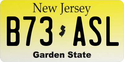 NJ license plate B73ASL