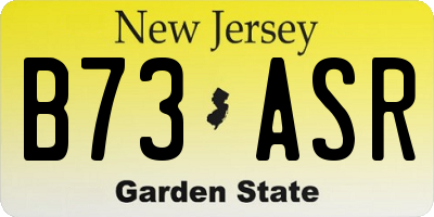 NJ license plate B73ASR