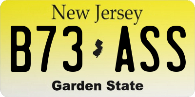 NJ license plate B73ASS
