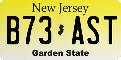 NJ license plate B73AST