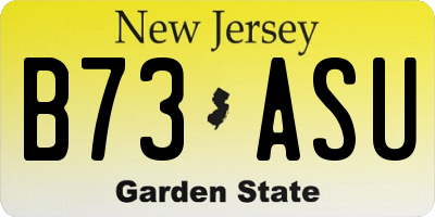 NJ license plate B73ASU