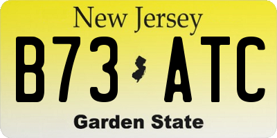 NJ license plate B73ATC