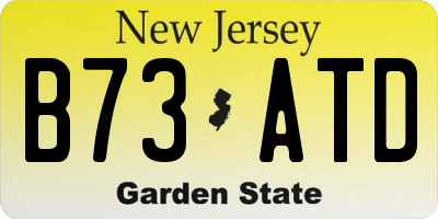 NJ license plate B73ATD