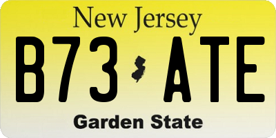 NJ license plate B73ATE