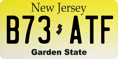 NJ license plate B73ATF