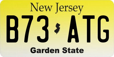 NJ license plate B73ATG