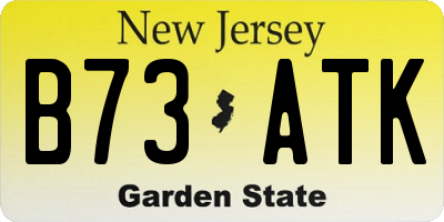 NJ license plate B73ATK