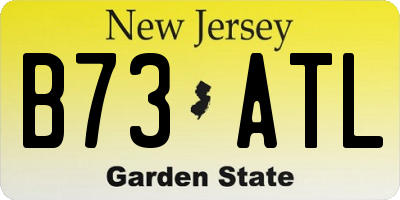NJ license plate B73ATL