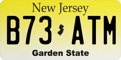 NJ license plate B73ATM