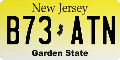 NJ license plate B73ATN