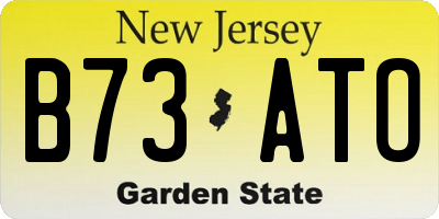 NJ license plate B73ATO