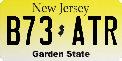 NJ license plate B73ATR