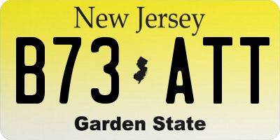 NJ license plate B73ATT