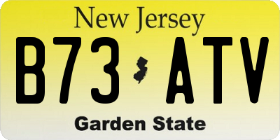 NJ license plate B73ATV