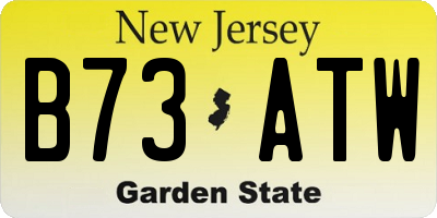 NJ license plate B73ATW