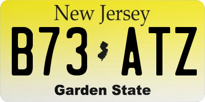 NJ license plate B73ATZ
