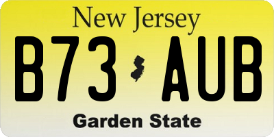NJ license plate B73AUB