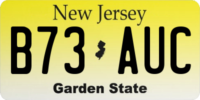 NJ license plate B73AUC