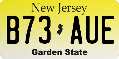 NJ license plate B73AUE