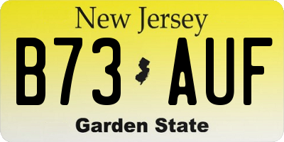 NJ license plate B73AUF