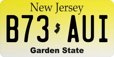 NJ license plate B73AUI