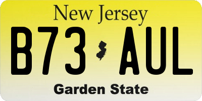 NJ license plate B73AUL