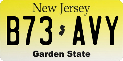 NJ license plate B73AVY
