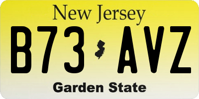 NJ license plate B73AVZ